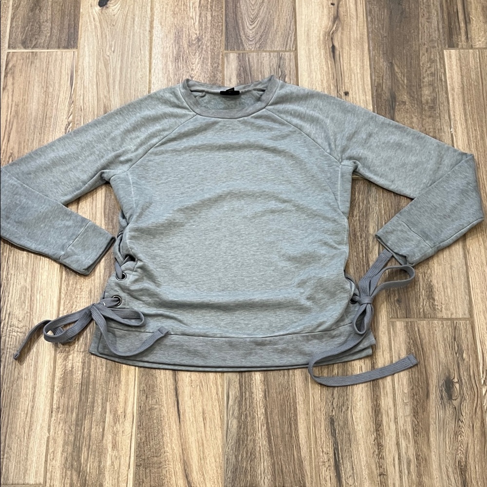 a.n.a Gray Sweatshirt with Side Ties